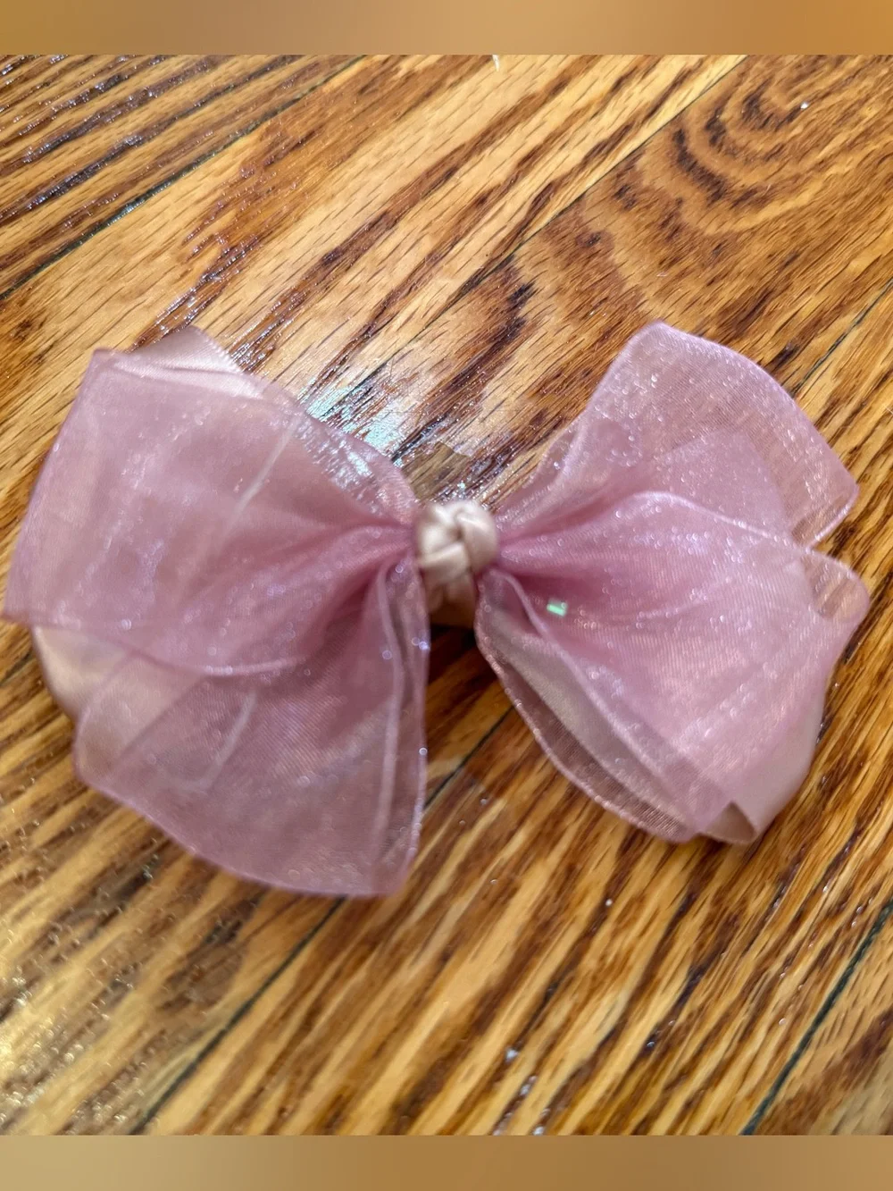 Kids Organza Hair Bow - Dusty Rose
